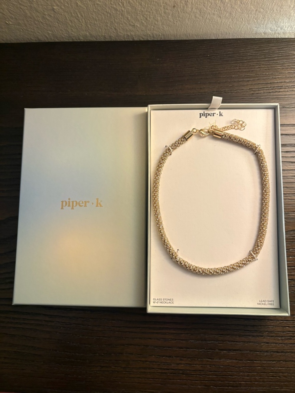NEW Piper K Gold Rhinestone Necklace